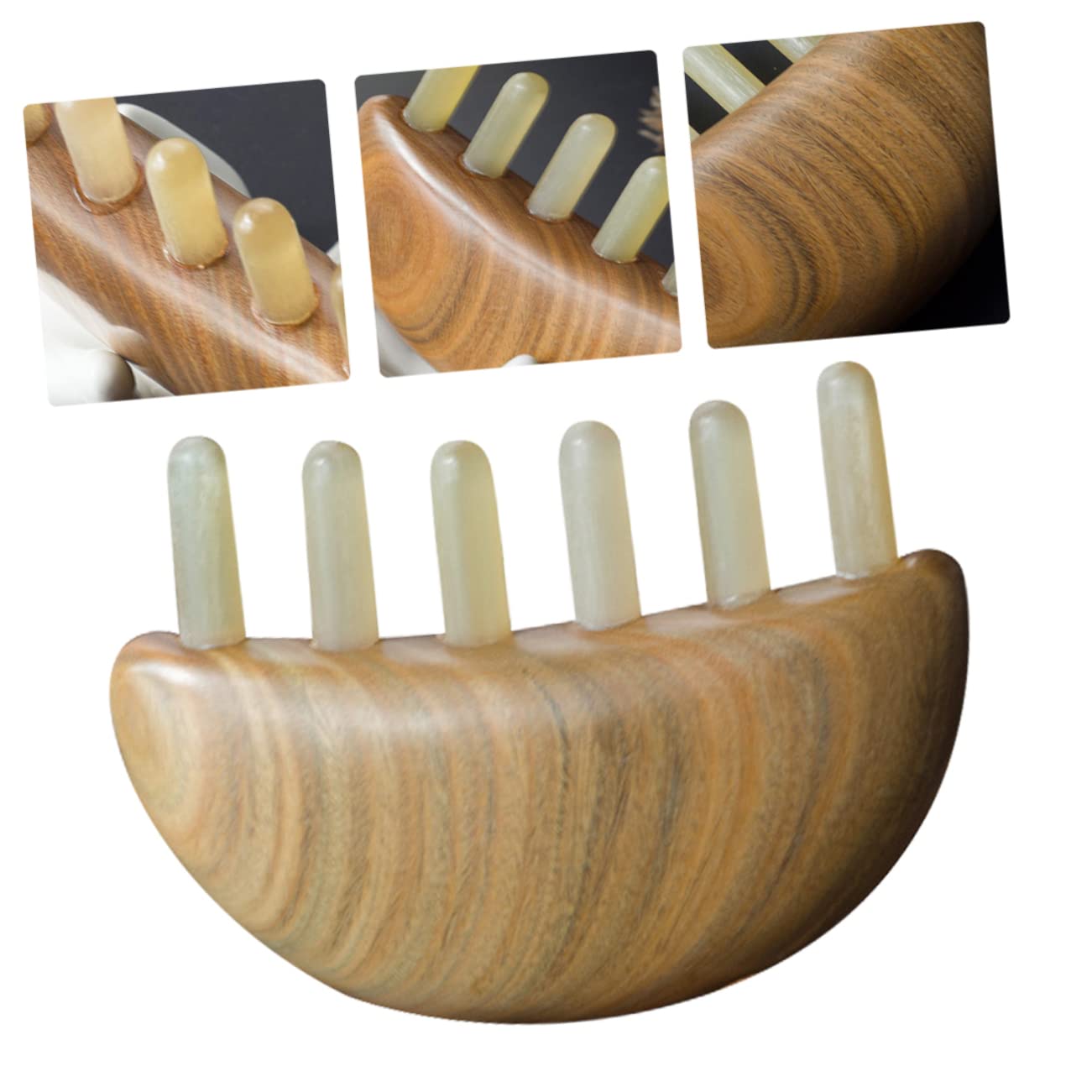 FRCOLOR Wooden Scalp Massager - Full Teeth Back Massager for Hair Growth, Relaxation & Detangling - Trigger Point Therapy & Meridian Stimulation - Anti-Static Hair Brush for Scalp Care & Wellness (Perfect for Home Spa, Stress Relief & Hair Care Routine)