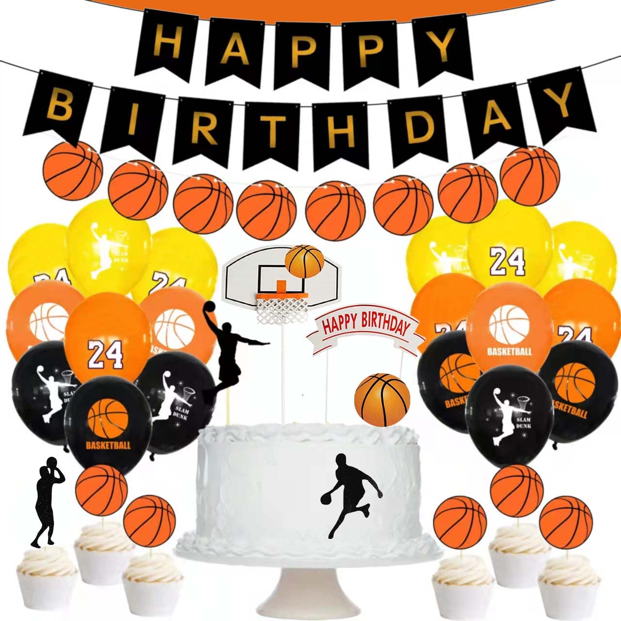 Basketball Cake Topper for Boys - Sports Birthday Party Decor