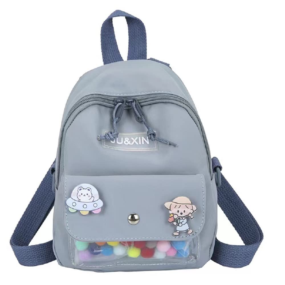 Cute Mini Backpack for Teen Girls - Small Pink & Blue Kawaii Backpack with Decorative Pins - Perfect for School, Travel & Makeup Storage | Lightweight Summer Backpack for Students & Teens