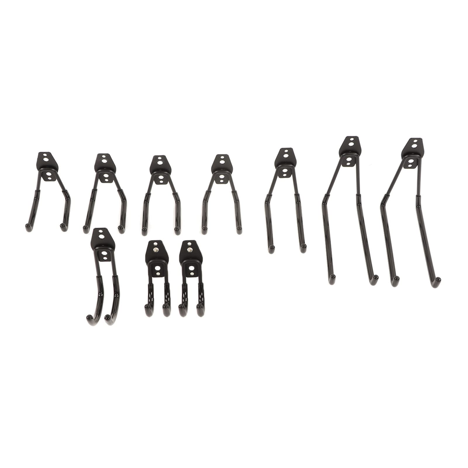 Garage Double Hooks - Heavy Duty Wall Mount Utility Hooks (U & J Type) with Non-Slip Design & Mounting Screws - Perfect for Organizing Garden Tools, Bikes, Hoses & Home Storage