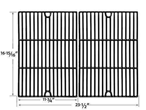 Porcelain Cast Iron Cooking Grid for BBQ Pro BQ51011, Grill Chef SS525-B, Members Mark REGAL04CLP & Patio Chef SS48/SS54 Gas Grills - Heavy-Duty Set of 2 - Perfect for Backyard BBQs, Outdoor Cooking & Grilling Parties