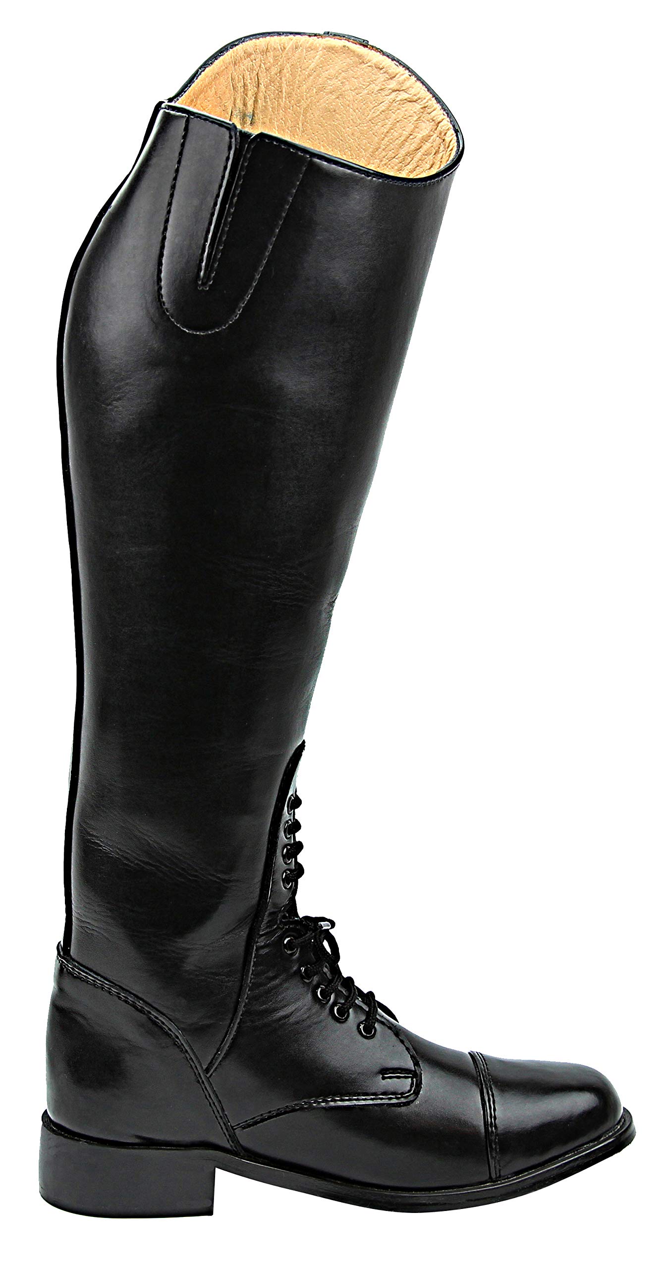 Men's GRANDUER Pull-On Leather English Field Boots - Equestrian Riding Boots for Horseback Riding - Black - Perfect for Dressage, Show Jumping & Stable Work
