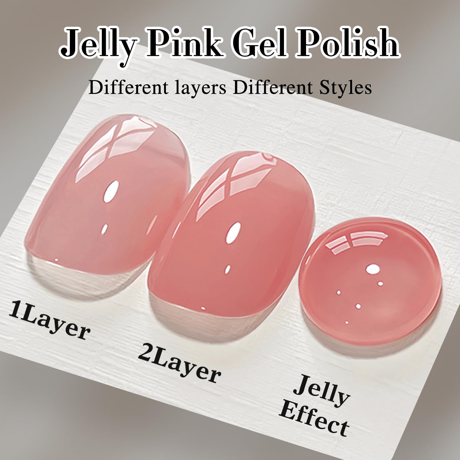 Double Rhythm Translucent Gel Polish - Sheer Neutral Natural Light Milky Nail Polish (15ML) - Same Color Same Bottle - Jelly Nail Polish for DIY Nail Art at Home - Perfect for Everyday Wear & Special Occasions (Nude Milky Pink-A1384)
