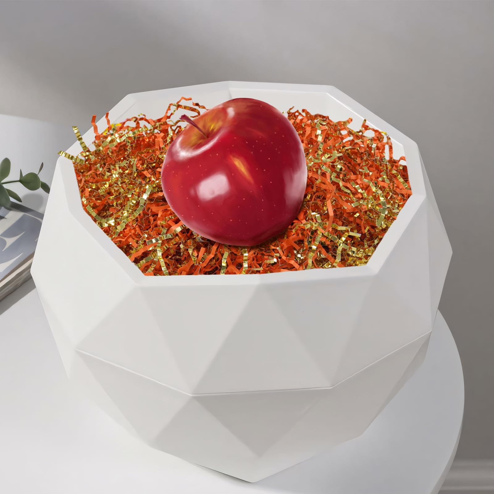 TORONTOKYO 2 LB Crinkle Cut Shredded Paper - Orange & Gold Gift Wrapping Filler, Basket Stuffing for Fall, Thanksgiving, Birthday, Wedding & Party Decorations | Perfect for Autumn Centerpieces, Gift Baskets, Table Scatters and Seasonal Crafting