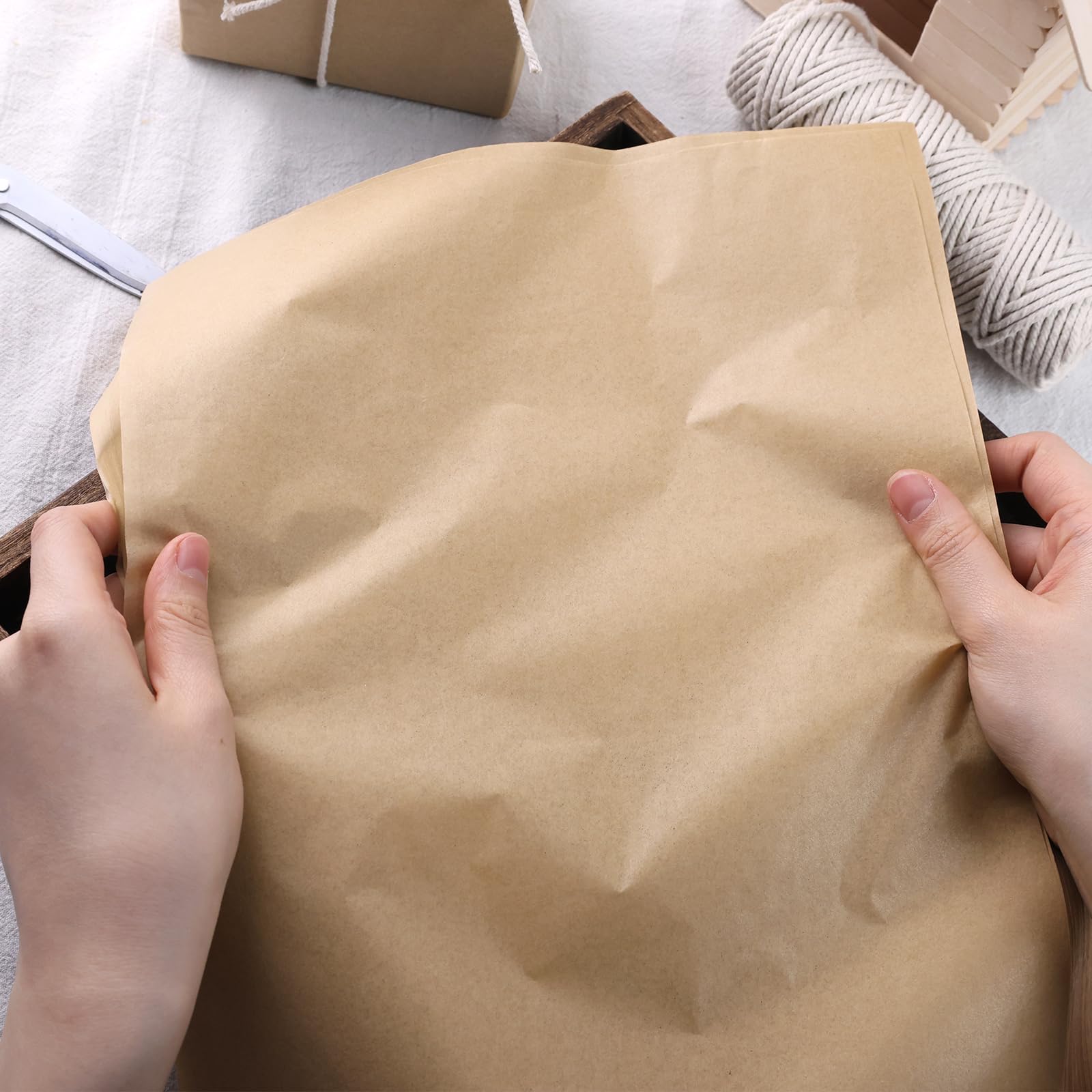 Premium 120-Sheet Brown Tissue Paper for Gift Wrapping - 20x14 Inches Bulk Pack for DIY Crafts, Halloween & Birthday Party Decorations - Perfect for Gift Bags, Party Favors & Creative Scrapbooking Projects