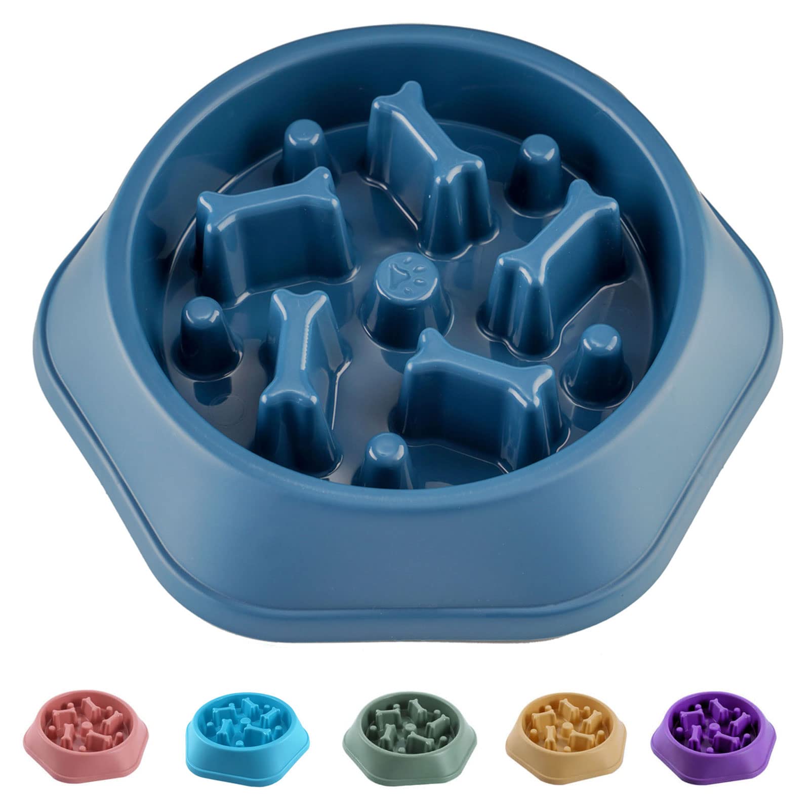 CAISHOW Slow Feeder Dog Bowl - Anti-Gulping Pet Food Dish for Healthy Eating, Bloat Prevention & Mental Stimulation - Non-Slip Interactive Design for Small & Medium Dogs - Perfect for Fast Eaters, Mealtime Enrichment & Portion Control