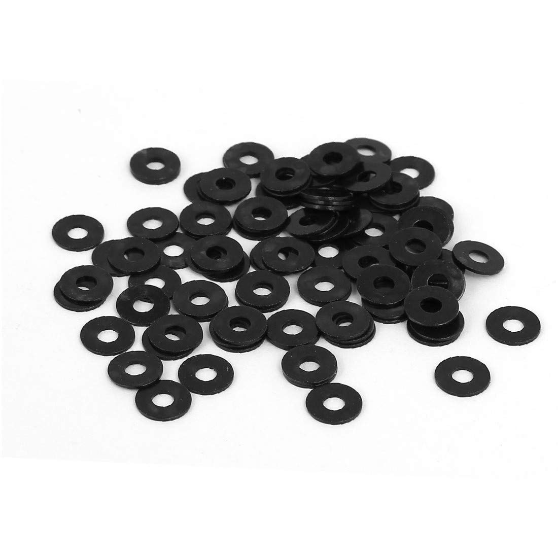 Black Zinc Plated M2 x 6mm x 0.5mm Flat Washers Spacers Gaskets - 100PCS Fastener Kit for Electronics, Furniture & DIY Projects - Durable & Reliable Zinc Plated Hardware Accessories