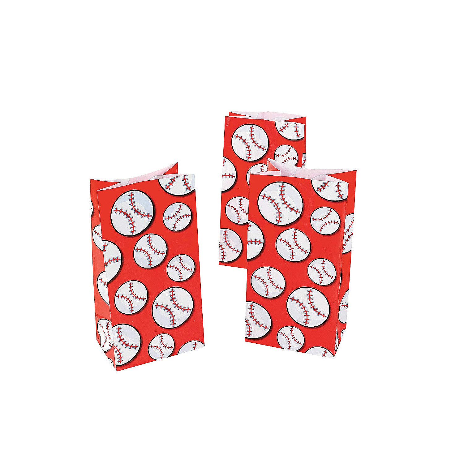 12-Pack Baseball Themed Paper Party Bags - Bulk Party Favor Bags for Birthday, Baby Shower & Sports Events - Treat Bags for Candy, Gifts & Goodies - 12 Pieces