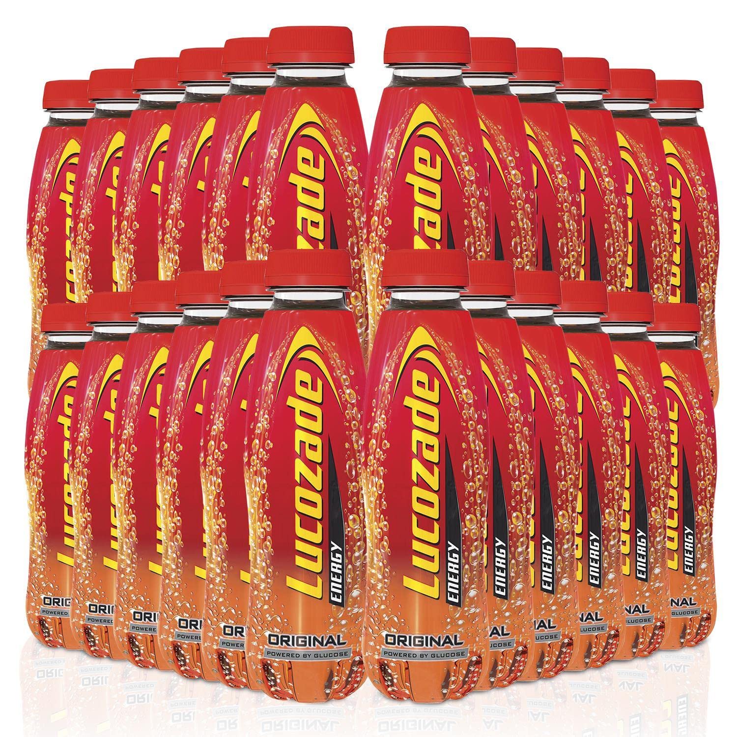 Lucozade Energy Original Sports Drink - 380ml PET Bottle (24 Pack) - Hydration & Recovery for Athletes, Gym & Outdoor Activities