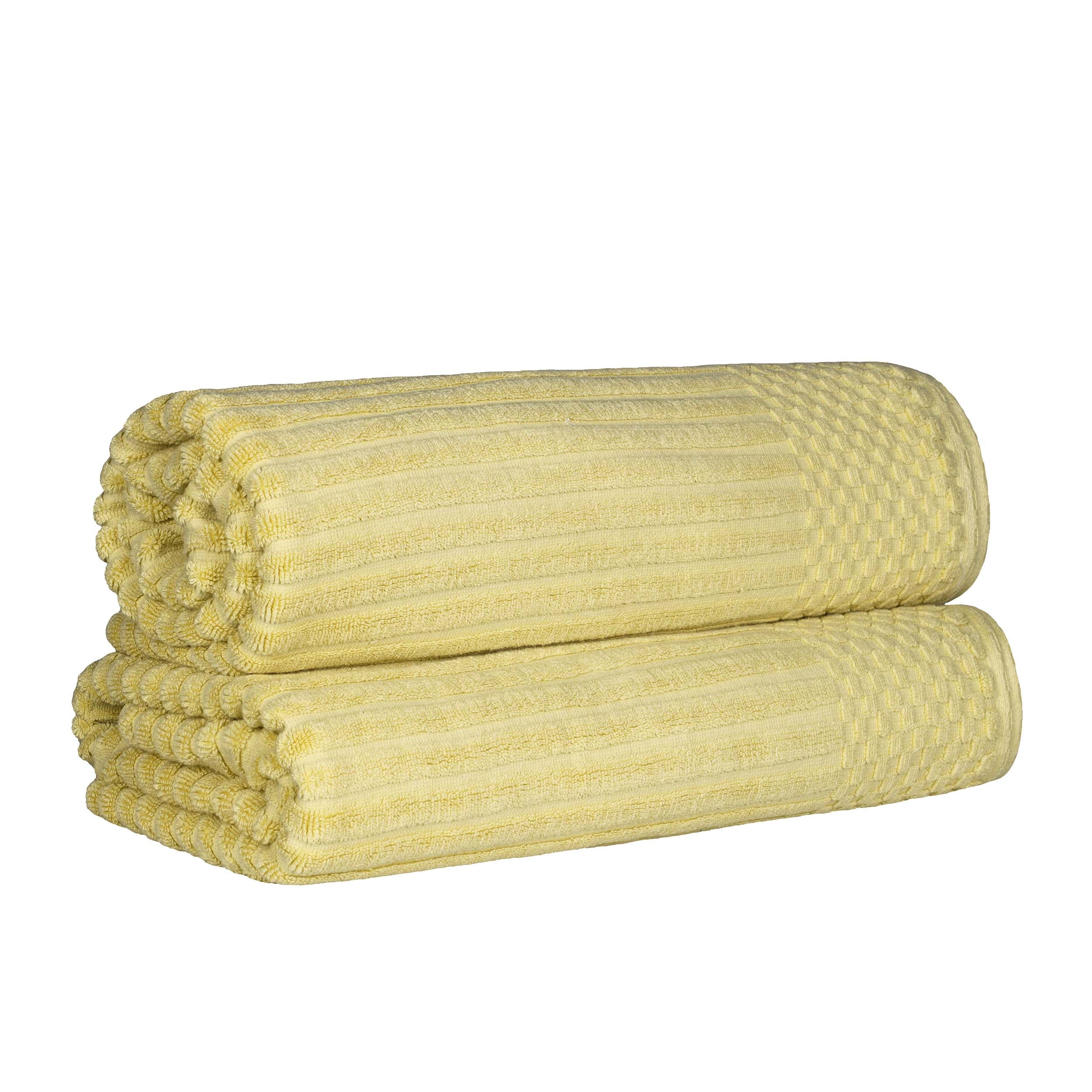 Premium Cotton Ribbed Textured Bath Towel Set - Ultra Absorbent 2-Piece Bath Sheet Set for Spa, Beach & Luxury Bathroom Use