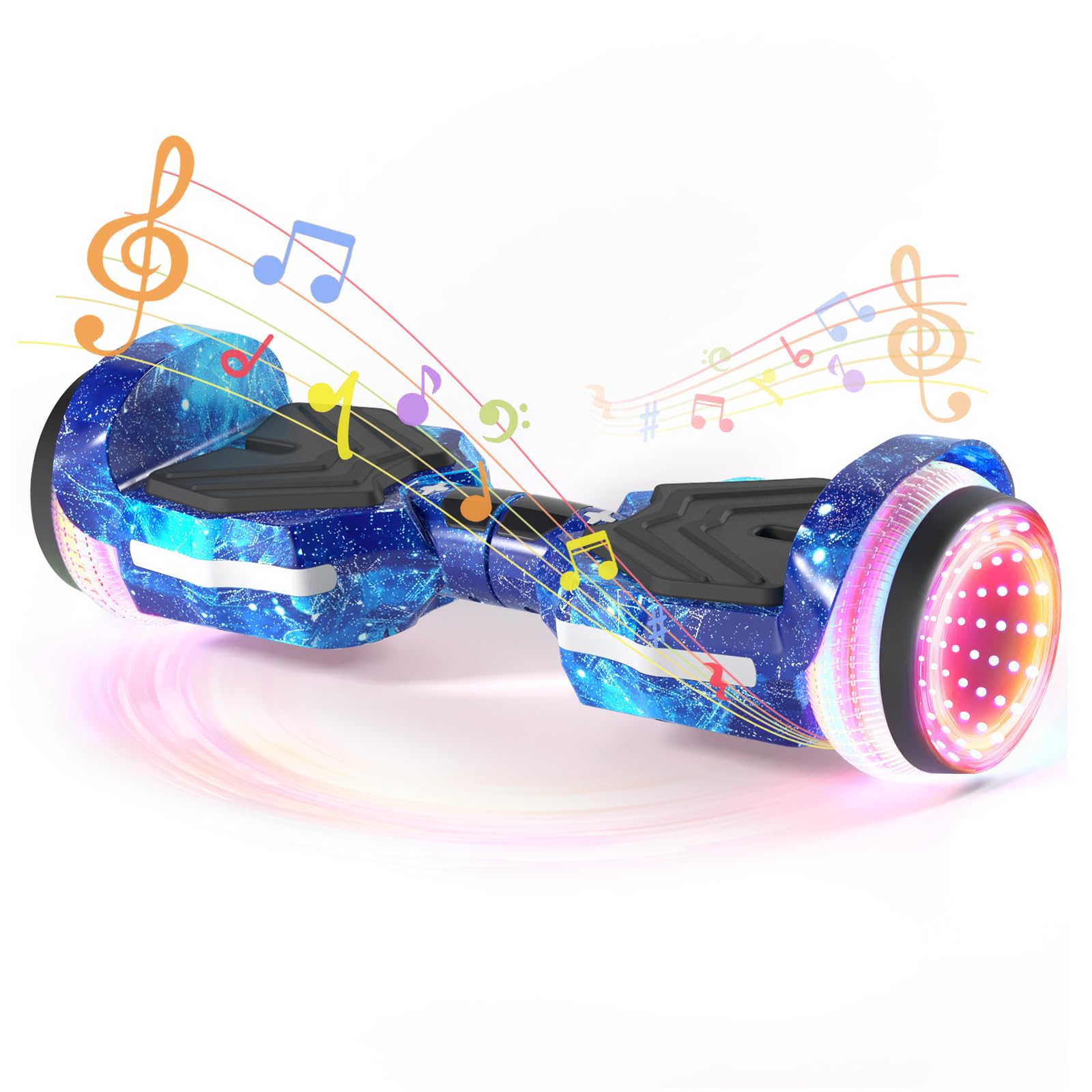 Electric Scooter with Colorful LED Light-Up Wheels, Bluetooth Speakers & App Control - Dual 250W Motors, 8.5 mph Speed & 8.5 Mile Range - Perfect for Commuting, Urban Travel & Fun Rides for Kids & Adults