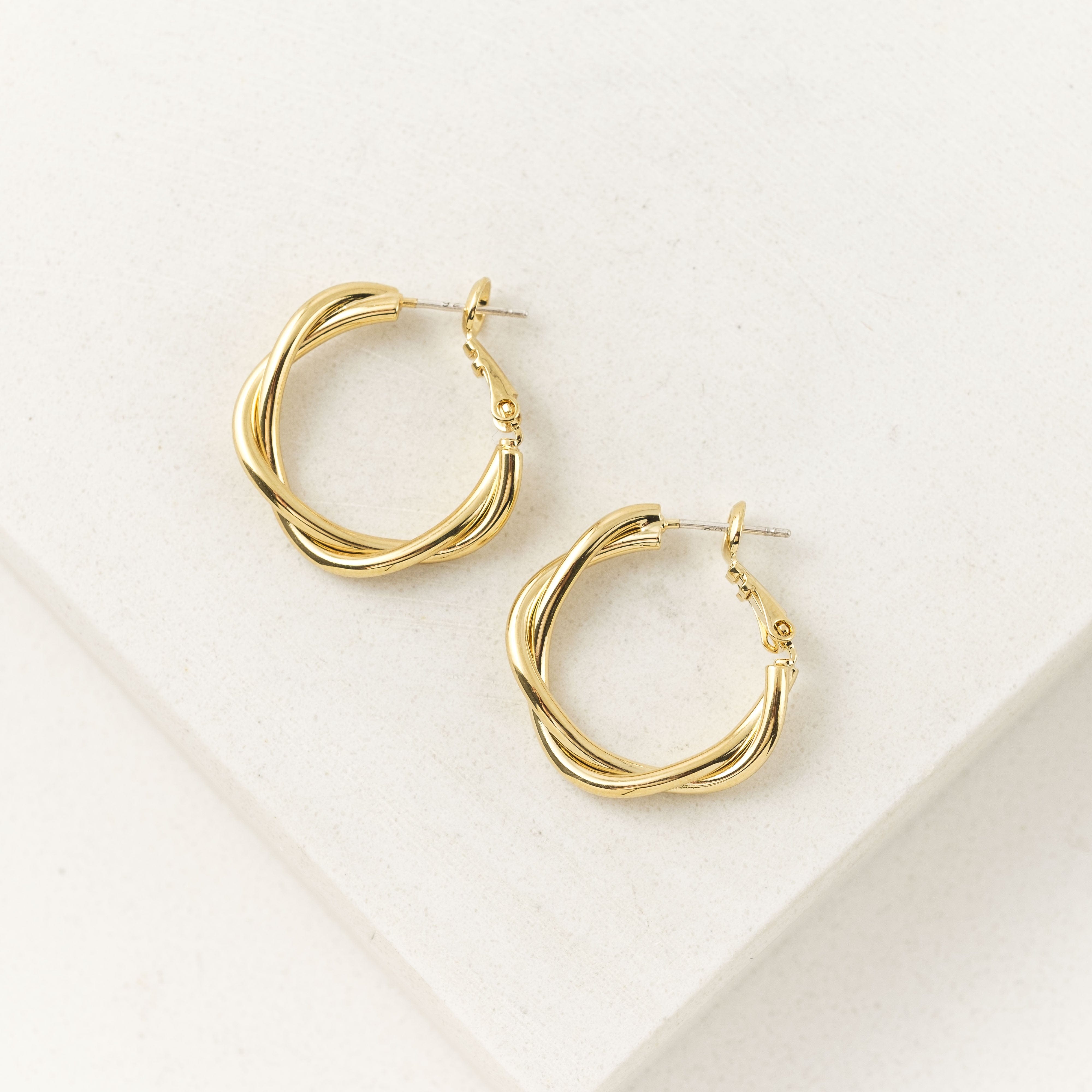 Rory Hoop Earrings for Women - 14K Gold Plated Dainty Huggie Hoops - Minimalist Everyday Jewelry for Work, Date Night & Gifting