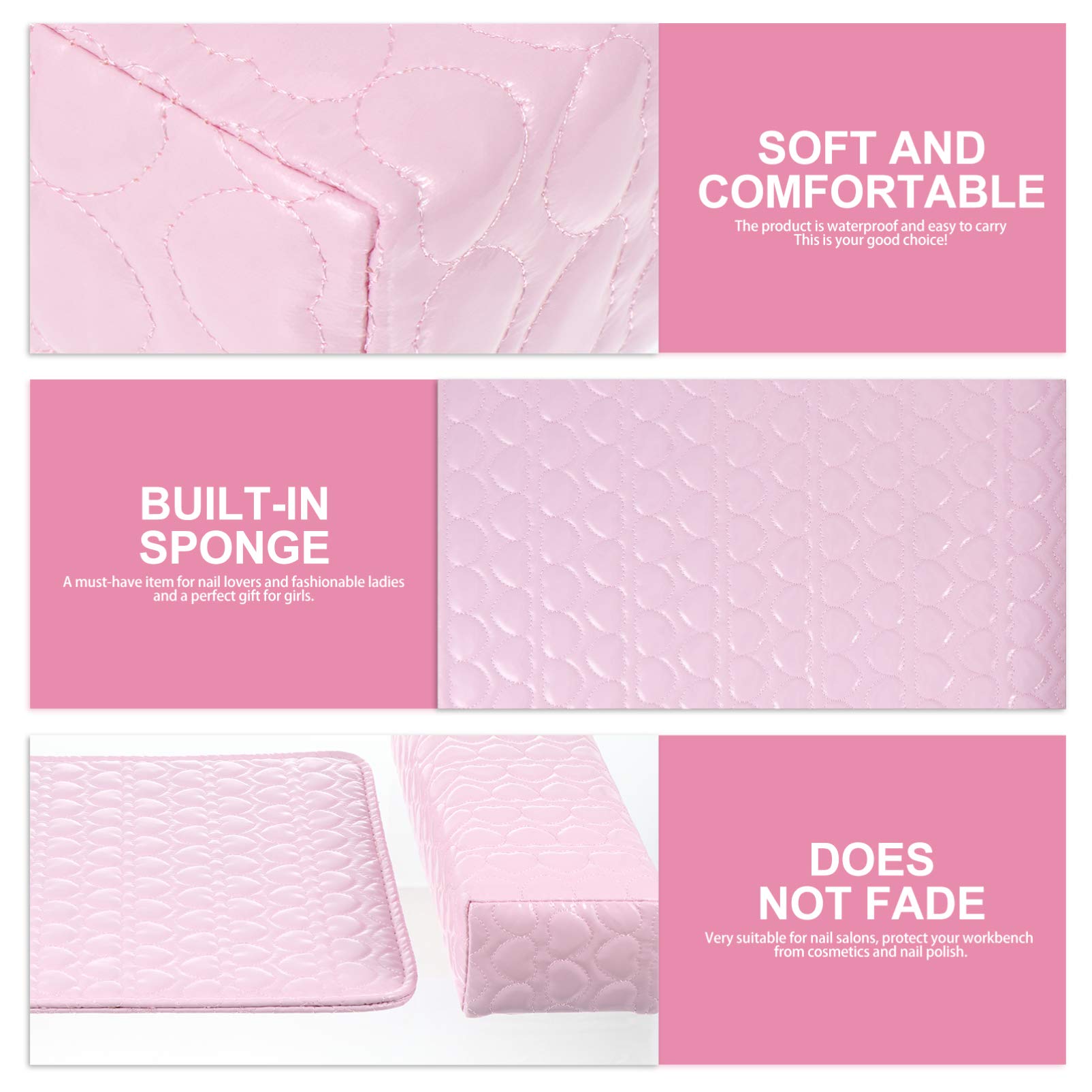 Beaupretty 2 Pack Premium Leather Manicure Hand Pillow - Ergonomic Nail Tech Desk Cushion for Comfortable Nail Art & Pedicure - Perfect for Salon Professionals & Home Spa Use