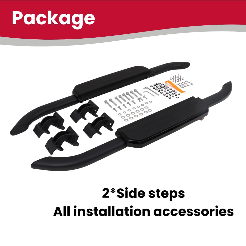 Black Side Steps Running Boards for Land Rover Defender 90 2dr L663 2020-2025 | Heavy Duty Nerf Bars with 450 lbs Capacity | Off-Road & Urban Driving Accessories