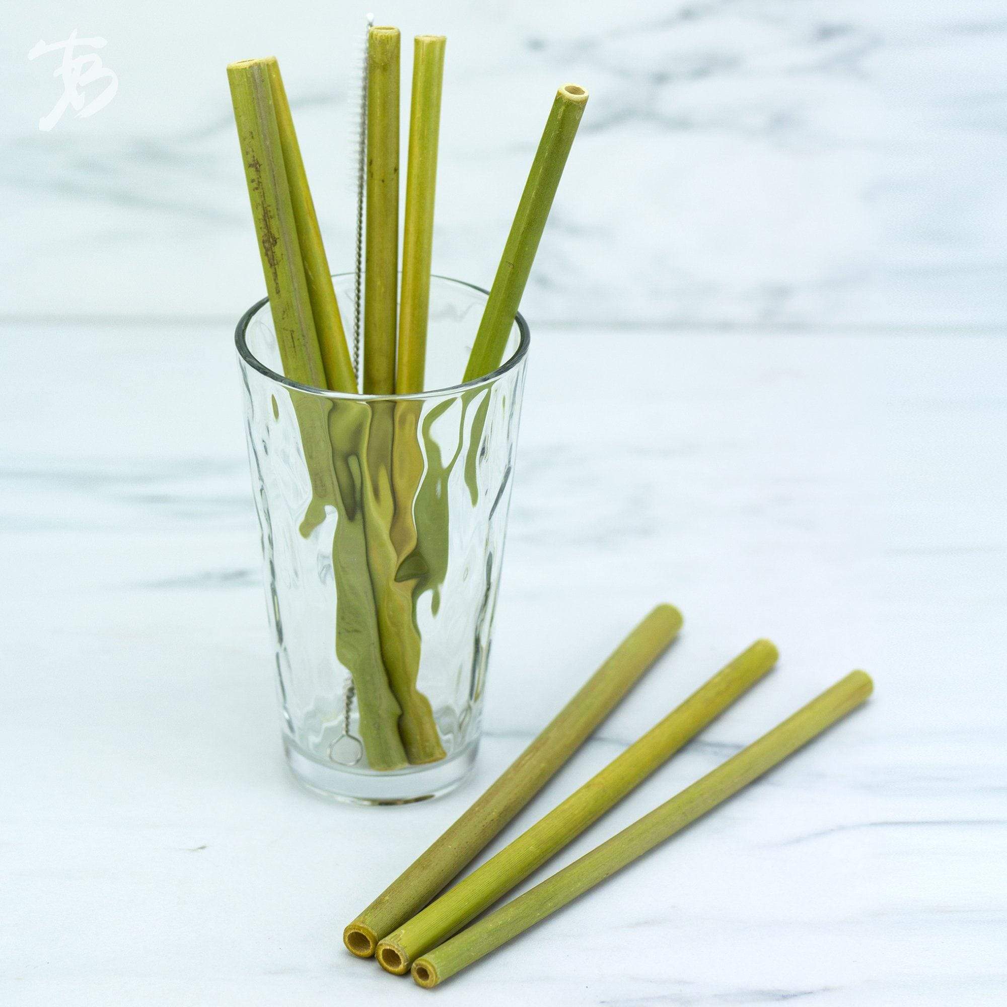 Eco-Friendly Reusable Bamboo Drinking Straws - 8 Pack Set for Smoothies, Cocktails & Iced Coffee - Sustainable & Biodegradable Alternative to Plastic Straws