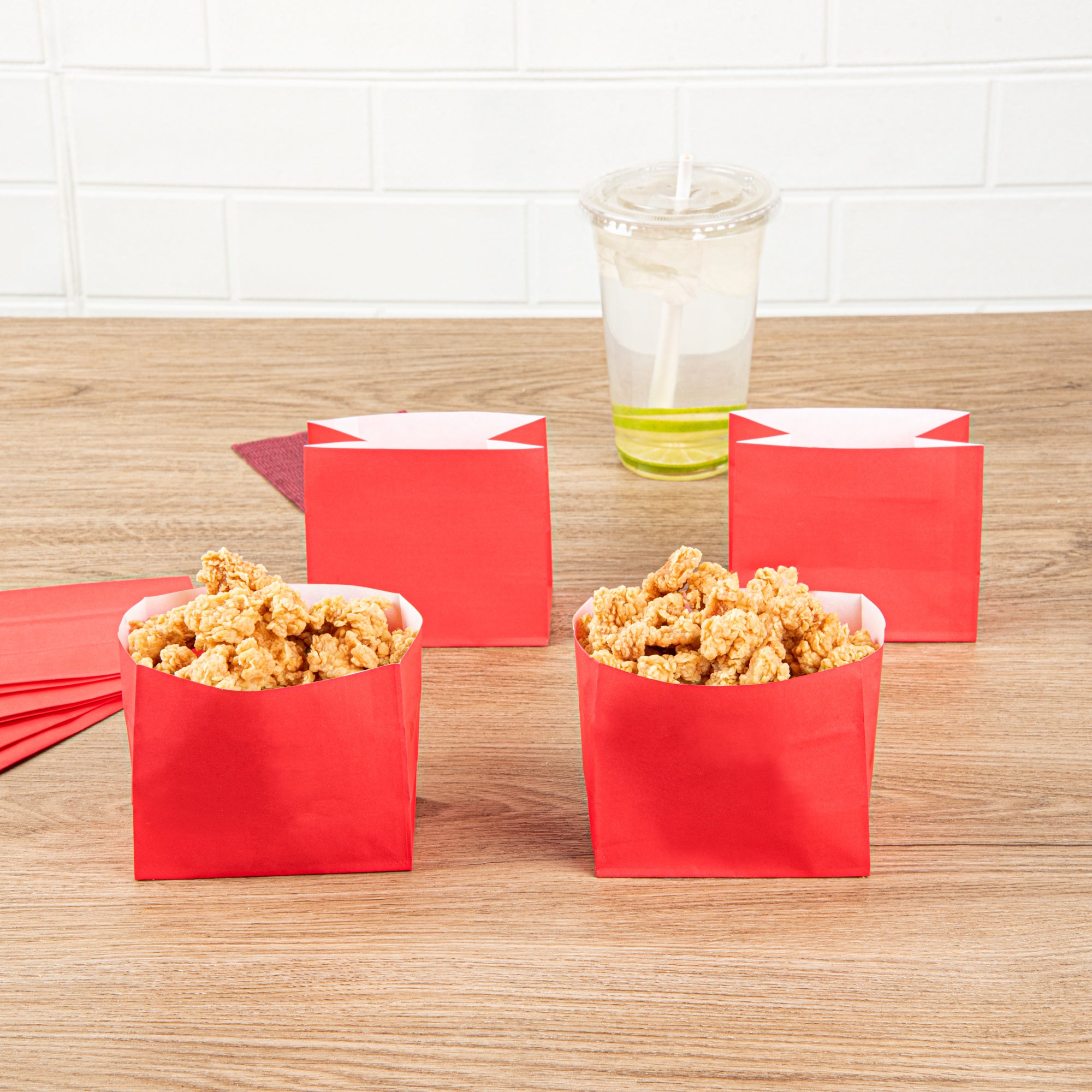 Red Paper Snack Bags Large Size 4.25