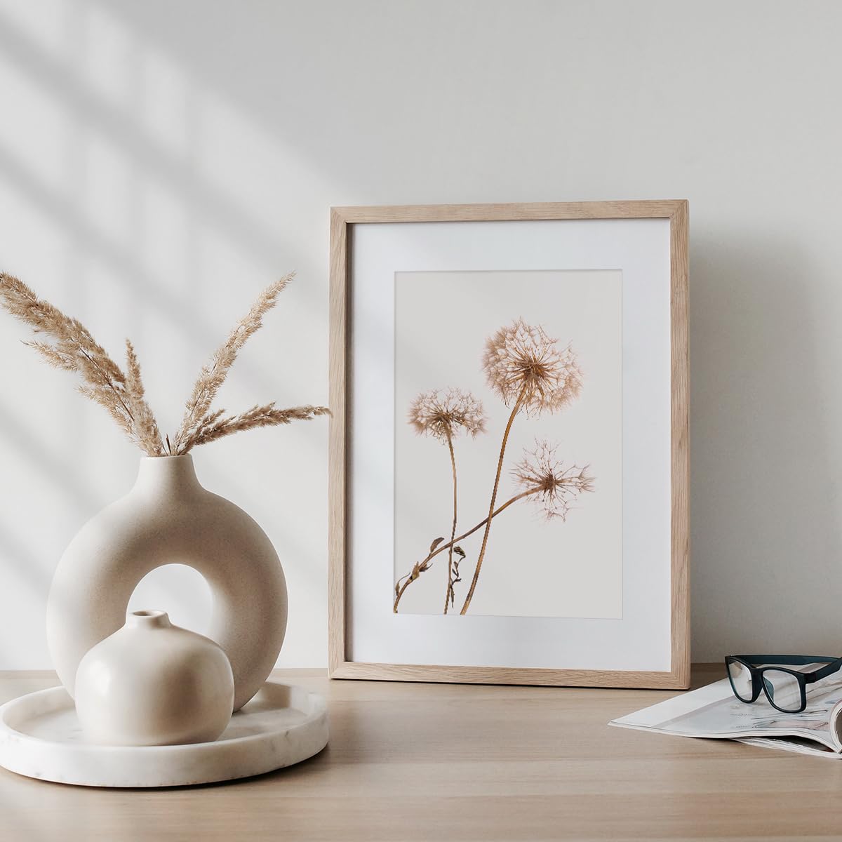 Set of 6 Nature Wall Decor Prints - 8x10in Botanical Wall Art in Beige & Sage Green | Aesthetic Room Decor for Bedroom & Living Room | Unframed Botanical Posters for Home, Office & Nursery Decor