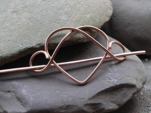 Elegant Copper Heart Hair Clip - Small Hair Pin & Scarf Pin for Women, Perfect Gift for Girlfriend - Wedding, Party & Everyday Hair Accessories