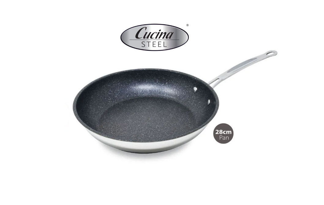 Premium Cucina Steel 4-Piece Nonstick Cookware Set - Pots and Pans for Frying, Boiling & Sauteing - Perfect for Home Kitchen, Restaurant & Camping Cooking