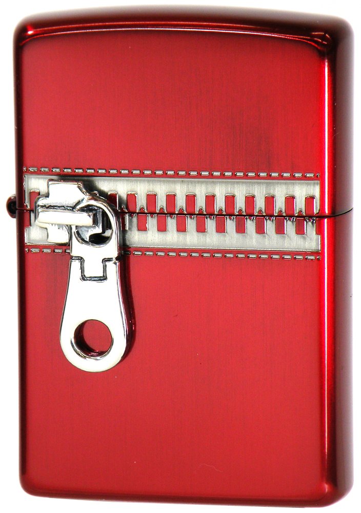 Zippo Japan Model Zipper Red Windproof Lighter - Vintage Collectible & Everyday Carry for Outdoor Camping, Hiking, and Survival Gear