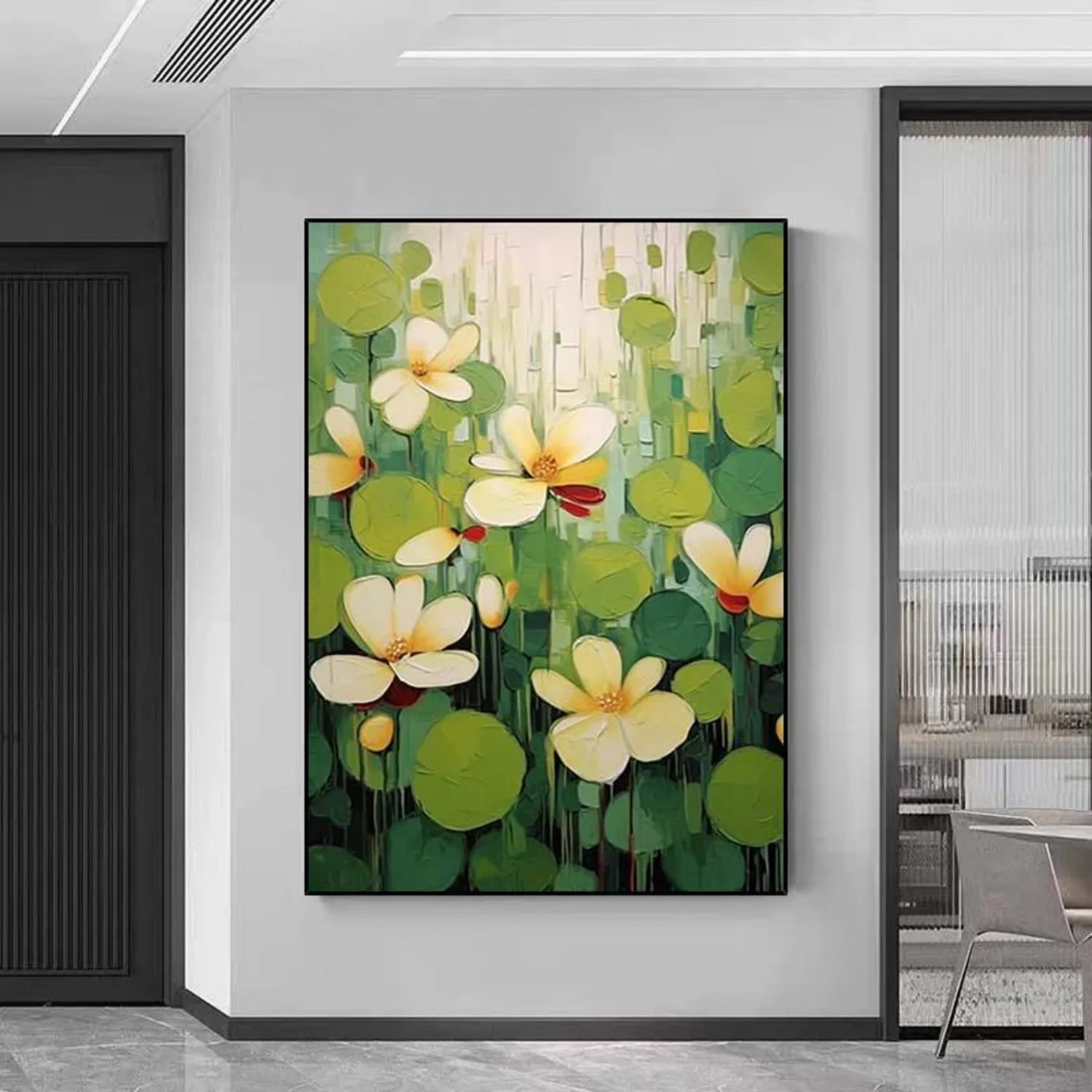 Beautiful Flower and Tree Painting #FT 202 - Handmade Canvas Wall Art for Home & Office Decor - Perfect for Living Room, Bedroom or Gift