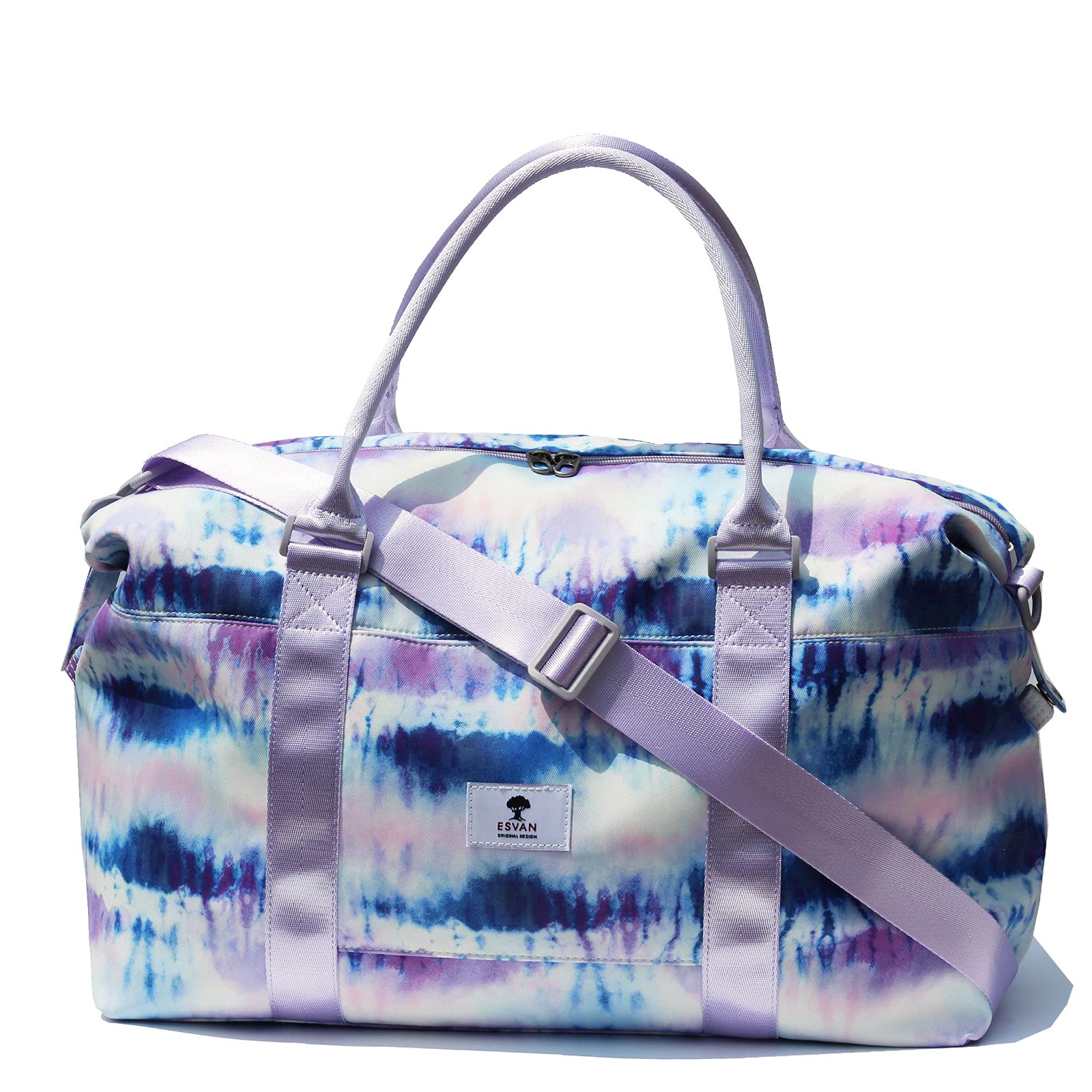 ESVAN Travel Tote Duffel Gym Bag - Waterproof Weekender Overnight Carry-on Crossbody Bag with Wet Pocket & Trolley Sleeve - Perfect for Gym, Travel, Workout & Weekend Getaways
