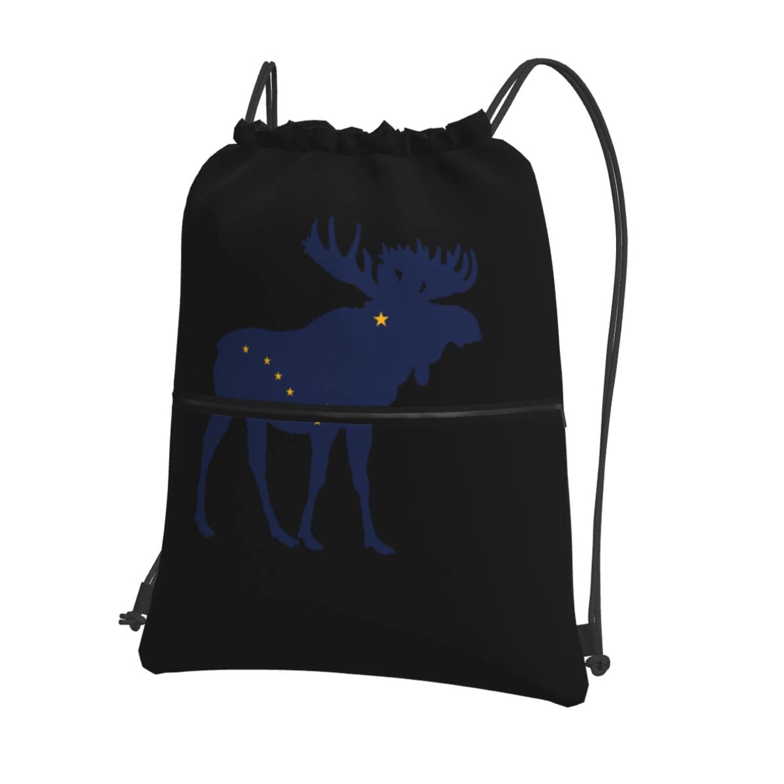 Alaska Moose Flag Gym Bag - Sports & Travel Backpack for Hiking & Shopping