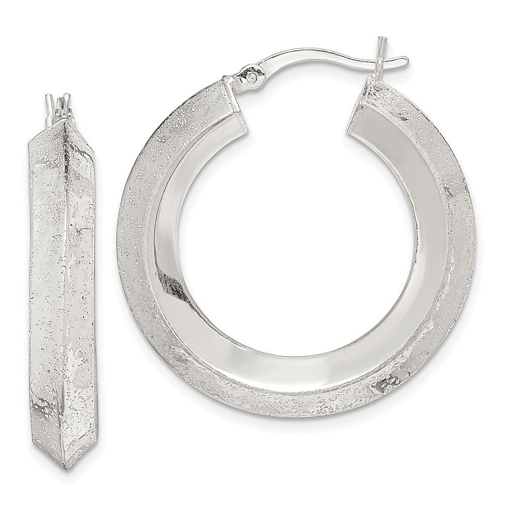 925 Sterling Silver Knife Edge 5.5mm Round Hoop Earrings for Women - Hypoallergenic Fine Jewelry Gift Set - Perfect for Everyday Wear, Date Nights & Special Occasions