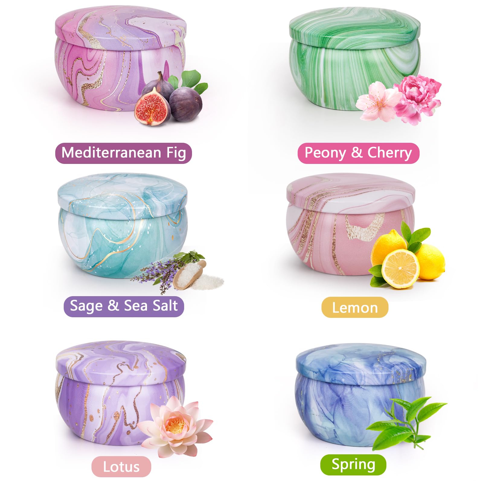 6 Pack Scented Soy Wax Candles for Women - Aromatherapy Home Fragrance Gifts Set for Christmas, Birthday, Mother's Day & Teacher Appreciation - Perfect for Relaxation, Spa Nights & Cozy Home Decor