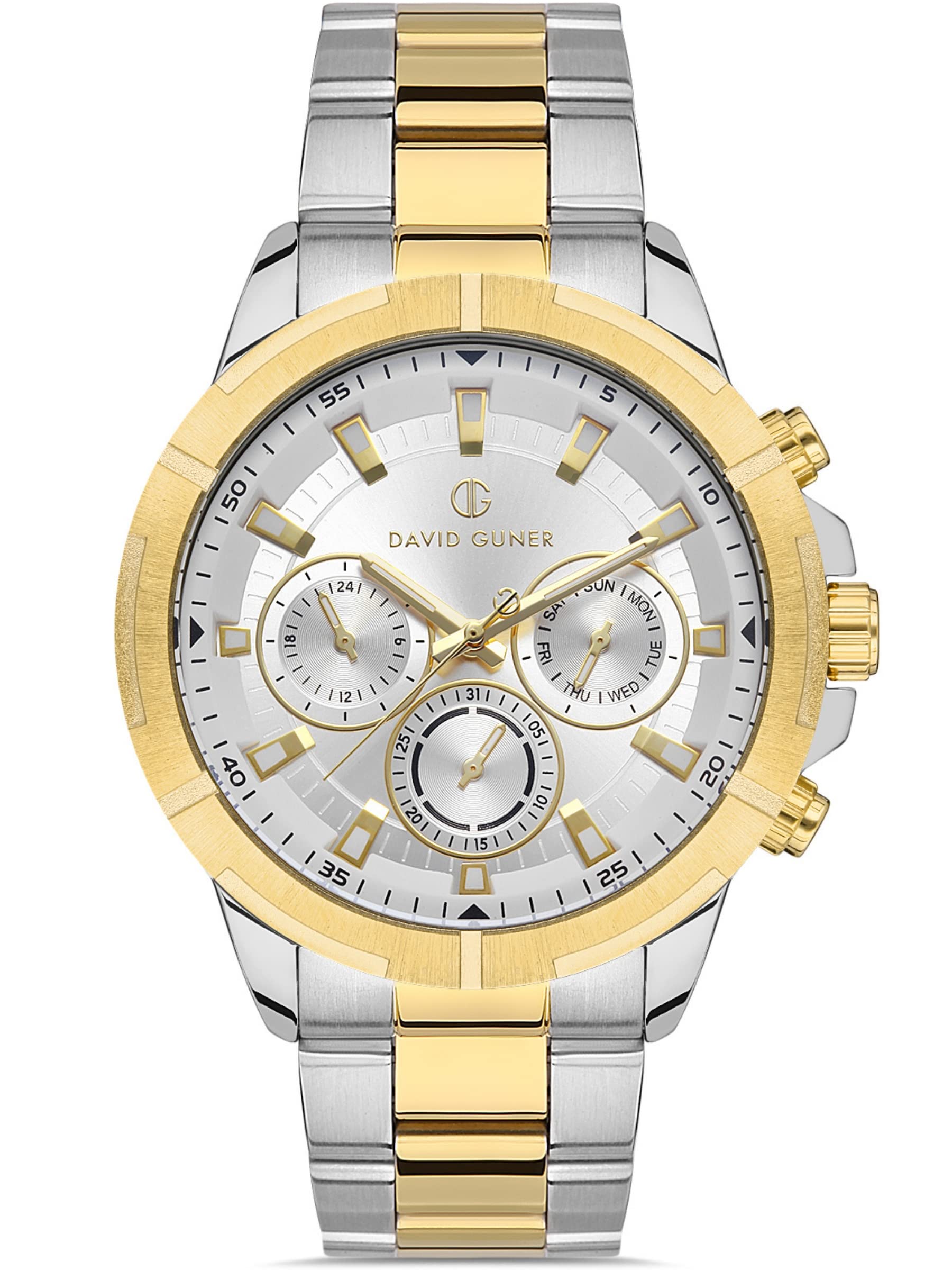 DAVID GUNER Luxury Blue Men's Watch - Elegant Stainless Steel Dress Watch for Men | Perfect Gift for Birthday, Anniversary & Formal Events | Waterproof & Durable for Daily Wear