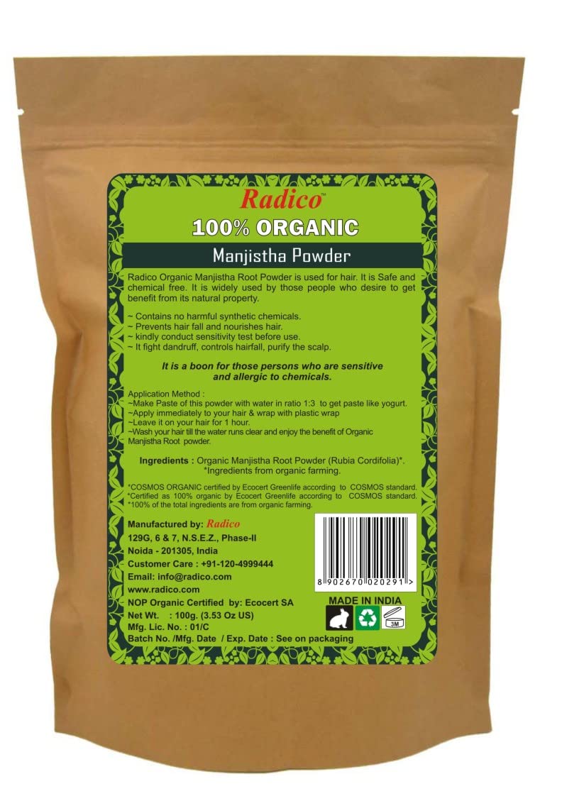 Organic Manjistha Hair Treatment Powder - 100% Natural Herbal Remedy for Soft, Shiny & Healthy Hair | Anti-Hair Loss, Repair & Nourish Damaged Hair | Prevents Dandruff & Hair Thinning | 100g | Perfect for Daily Hair Care & Scalp Treatment at Home
