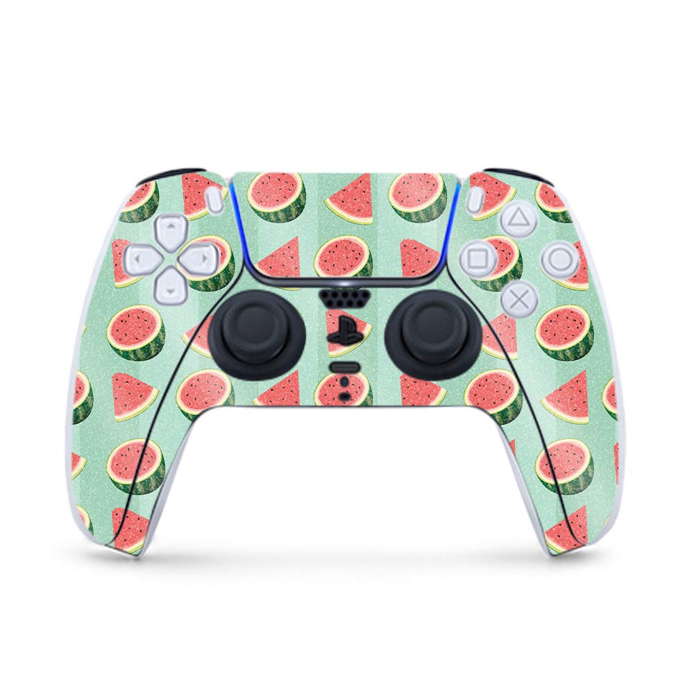 MightySkins Glossy Glitter Gaming Skin for PS5 Controller - Watermelon Patch | Durable High-Gloss Finish | Easy to Apply & Remove | Made in USA | Perfect for Gaming, Customization & Protection