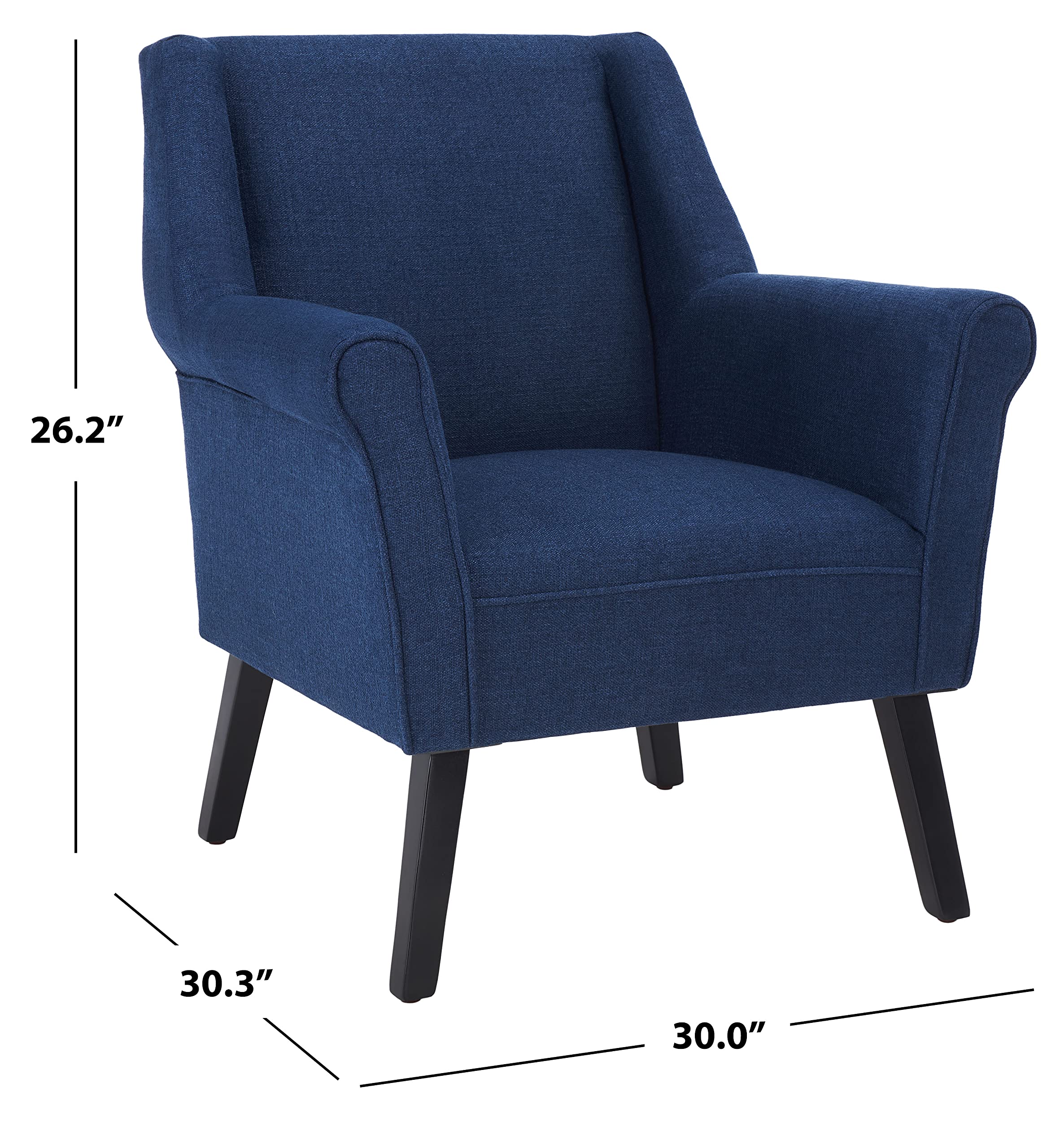 SAFAVIEH Home Collection Videl Navy/Black Accent Chair - Modern Living Room Furniture for Small Spaces, Office, Bedroom & Reading Nook