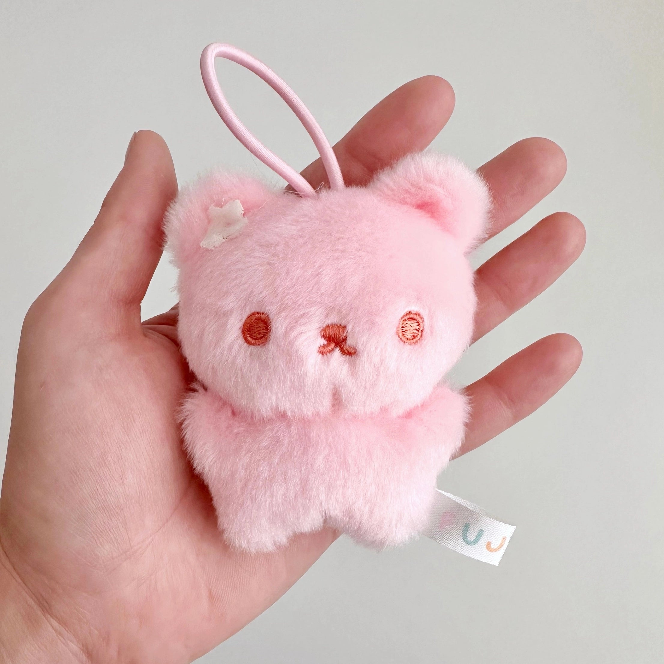 Mochi Bear Magnetic Plush Keychain - Adorable Strawberry, Matcha Green Tea & Vanilla Flavored Soft Stuffed Animal Keyring for Backpacks, Purses & Gifts
