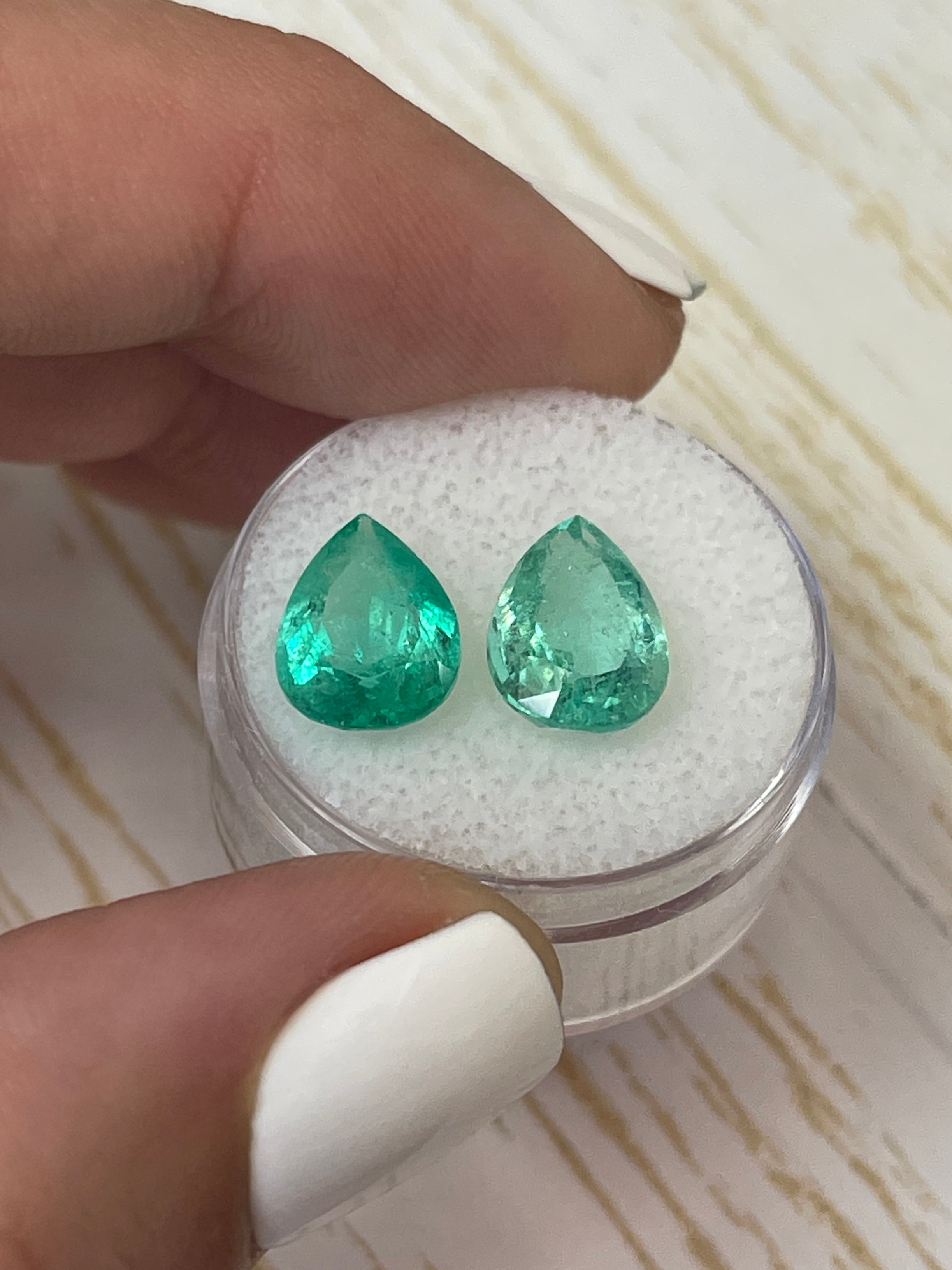 5.72tcw 12x8 Matching Loose Colombian Emeralds Pear Cut - Natural Green Gemstones for Jewelry Making, Engagement Rings & Luxury Gifts