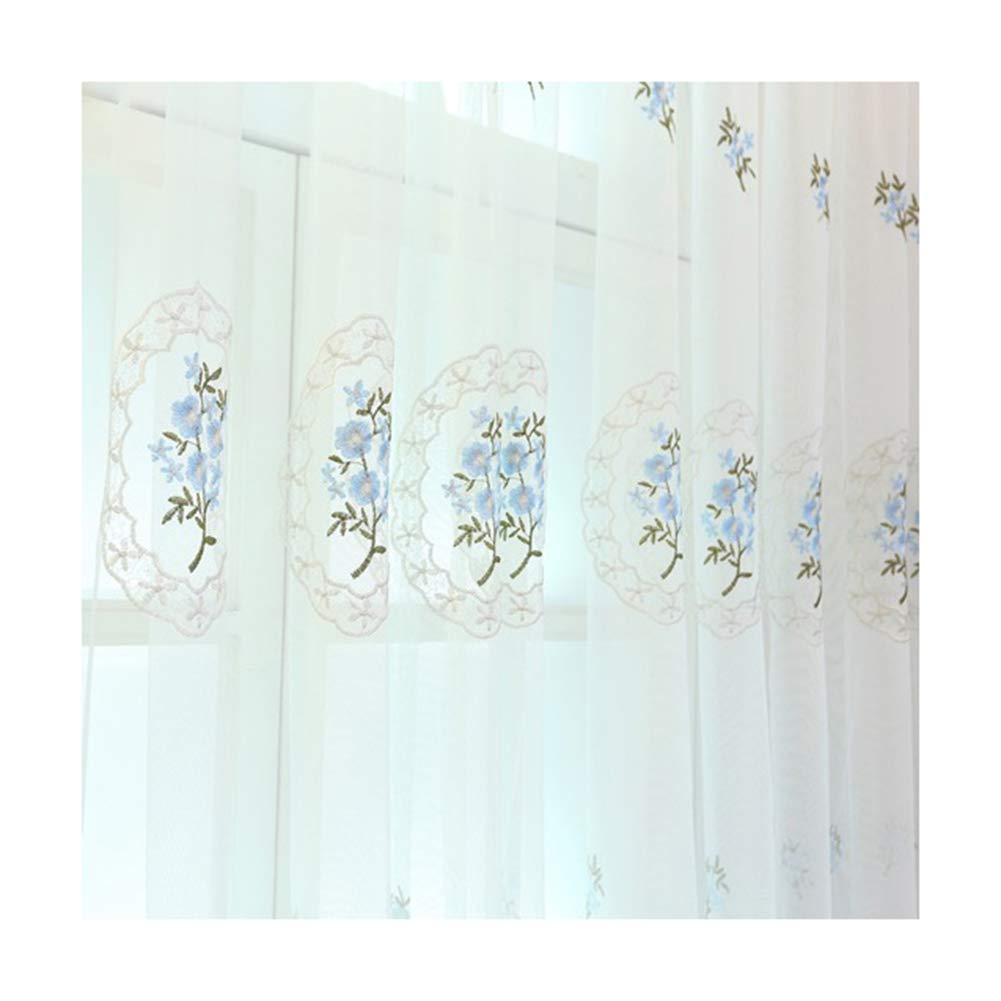 Beautiful Floral Window Curtain Panels with Valance - Sheer Gauze Tulle Drapes for Bedroom, Living Room & Bathroom | Elegant Home Decor for Windows, Balcony & Blinds (Fresh Flower Design)