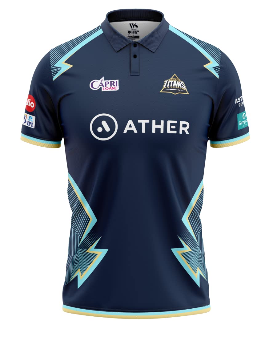 Gujrat Titans IPL Replica Cricket Jersey 2022 - Official GT Team Shirt for Cricket Fans | Perfect for Matches, Cosplay & Fan Events