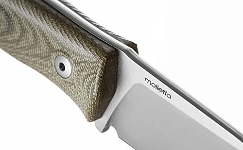 LionSTEEL M4 Fixed Blade Hunting Knife with FatCarbon Glow in Dark Carbon Fiber Handle - M390 Steel Blade, Full Tang Construction & Triple Stitched Leather Sheath | Perfect for Outdoor Camping, Survival, Bushcraft & Tactical Use | KAVISO Exclusive