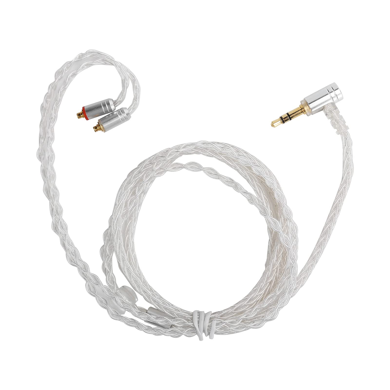 Premium 3.5mm Silver Plated Headphone Cable - Replacement Audio Upgrade Cable Compatible with Shure SE215 SE535 SE846 & UE900 Headphones (Transparent) | Perfect for Studio Recording, Gaming & Hi-Fi Music Listening