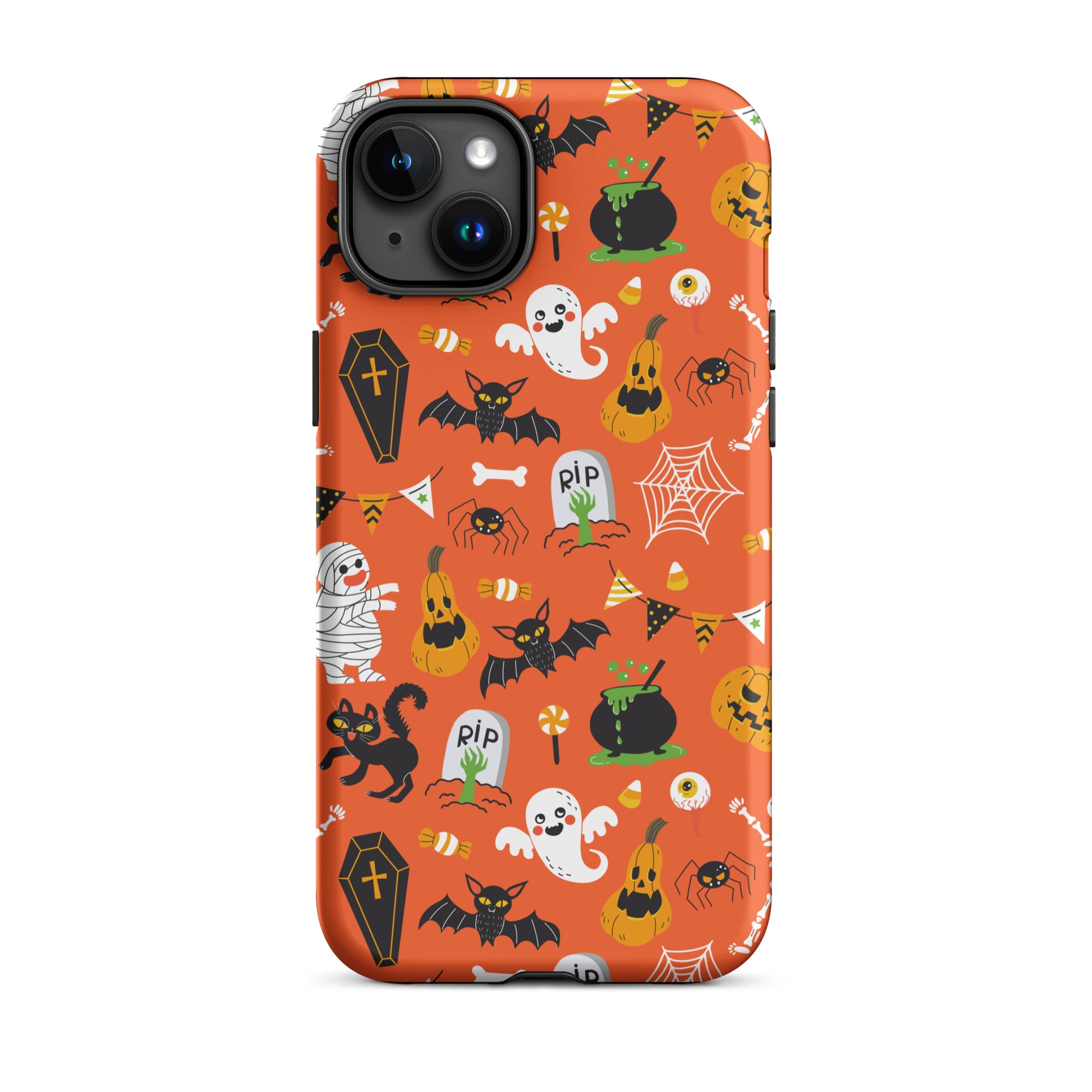 Spooky Night Guardian Premium iPhone Case - Halloween Protective Cover for iPhone 13/14/15 Pro Max - Cute Ghost Design Shockproof Phone Case for Night Out, Party & Daily Use