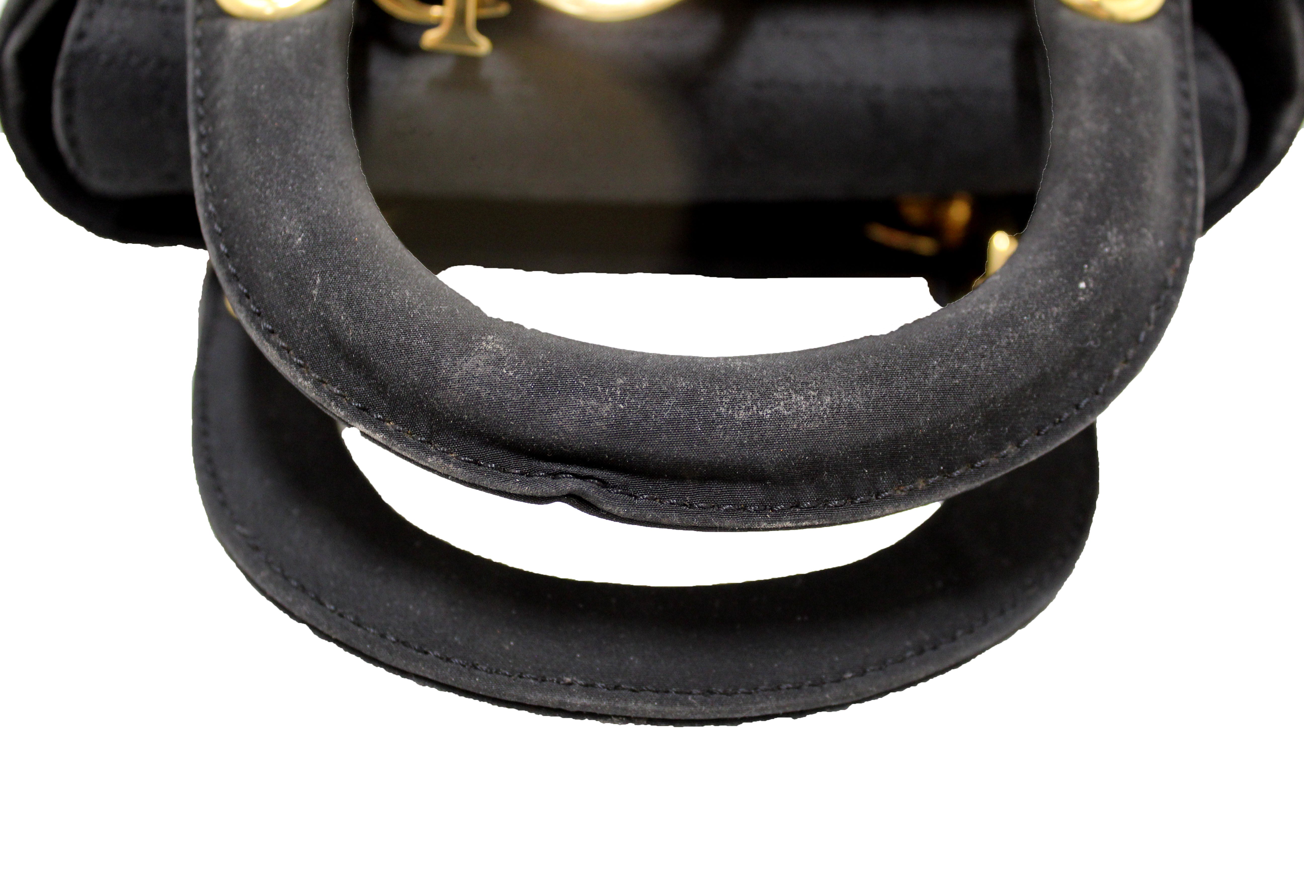 Authentic Christian Dior Black Nylon Cannage Mini Lady Dior Bag - Luxury Crossbody Purse for Women, Perfect for Evening Parties & Special Occasions