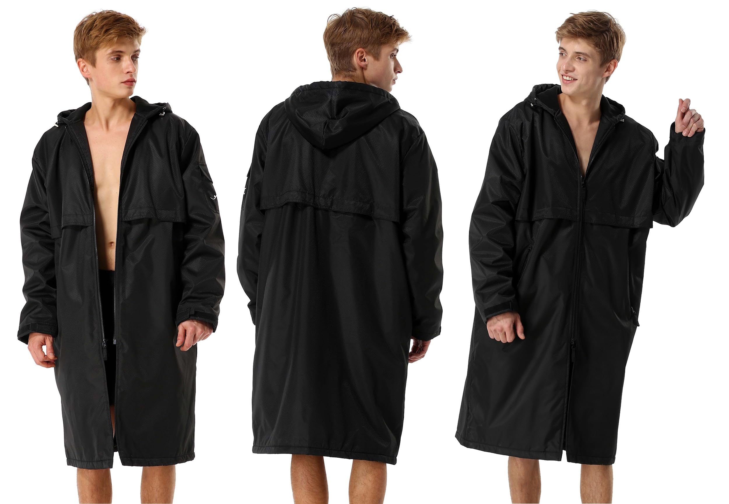 Adoretex 100% Waterproof Swim Parka Jacket - Hooded Warm Scuba Coat for Men & Women - Perfect for Surfing, Swimming & Beach Activities