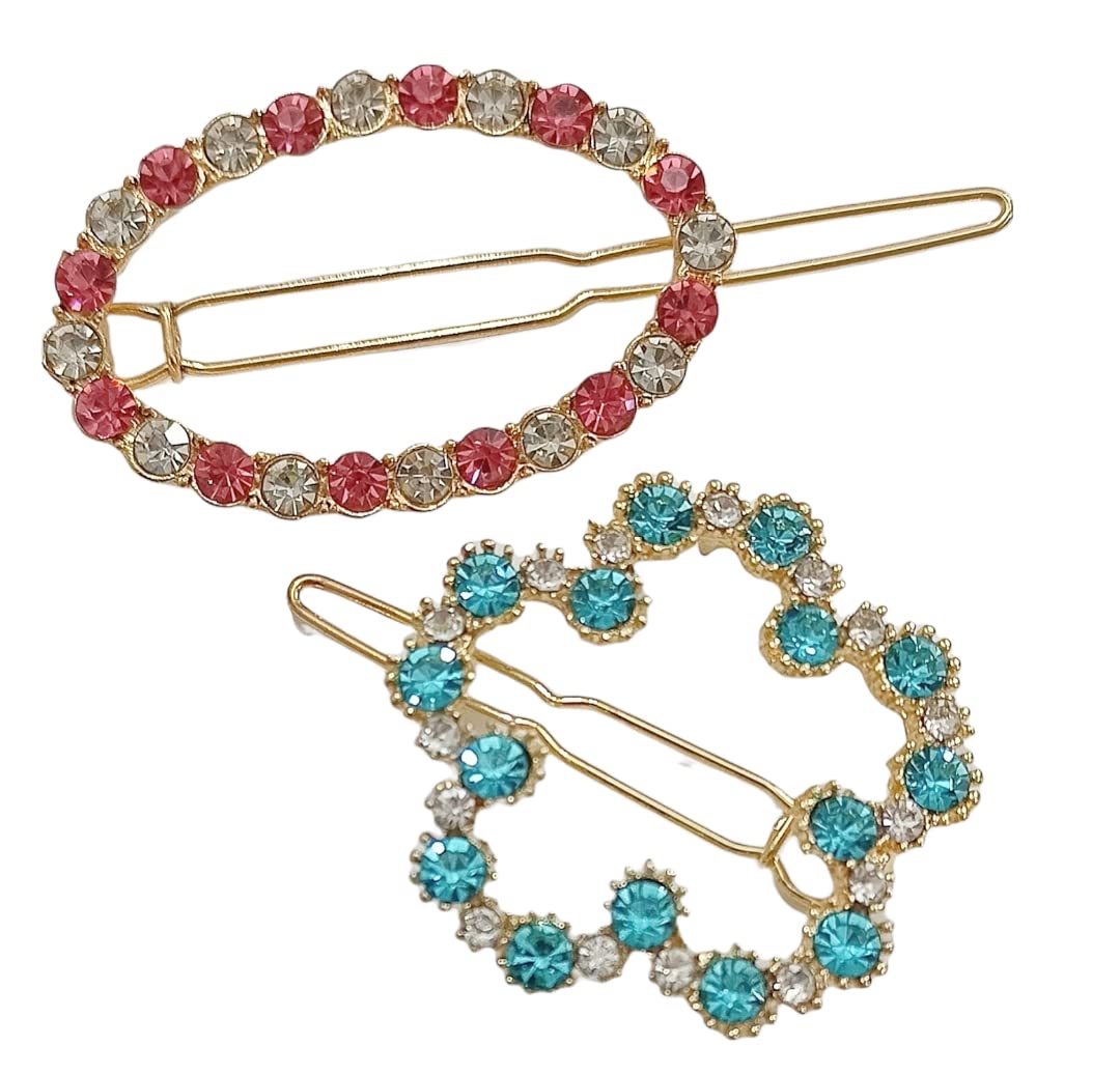 ANNACREATIONS Women's Pearl Letter Hair Clips - Rhinestone Crystal Alphabet Hair Pins for Girls & Women (6-Piece Set, Lock Stone Design) - Perfect for Weddings, Parties, and Everyday Hair Styling