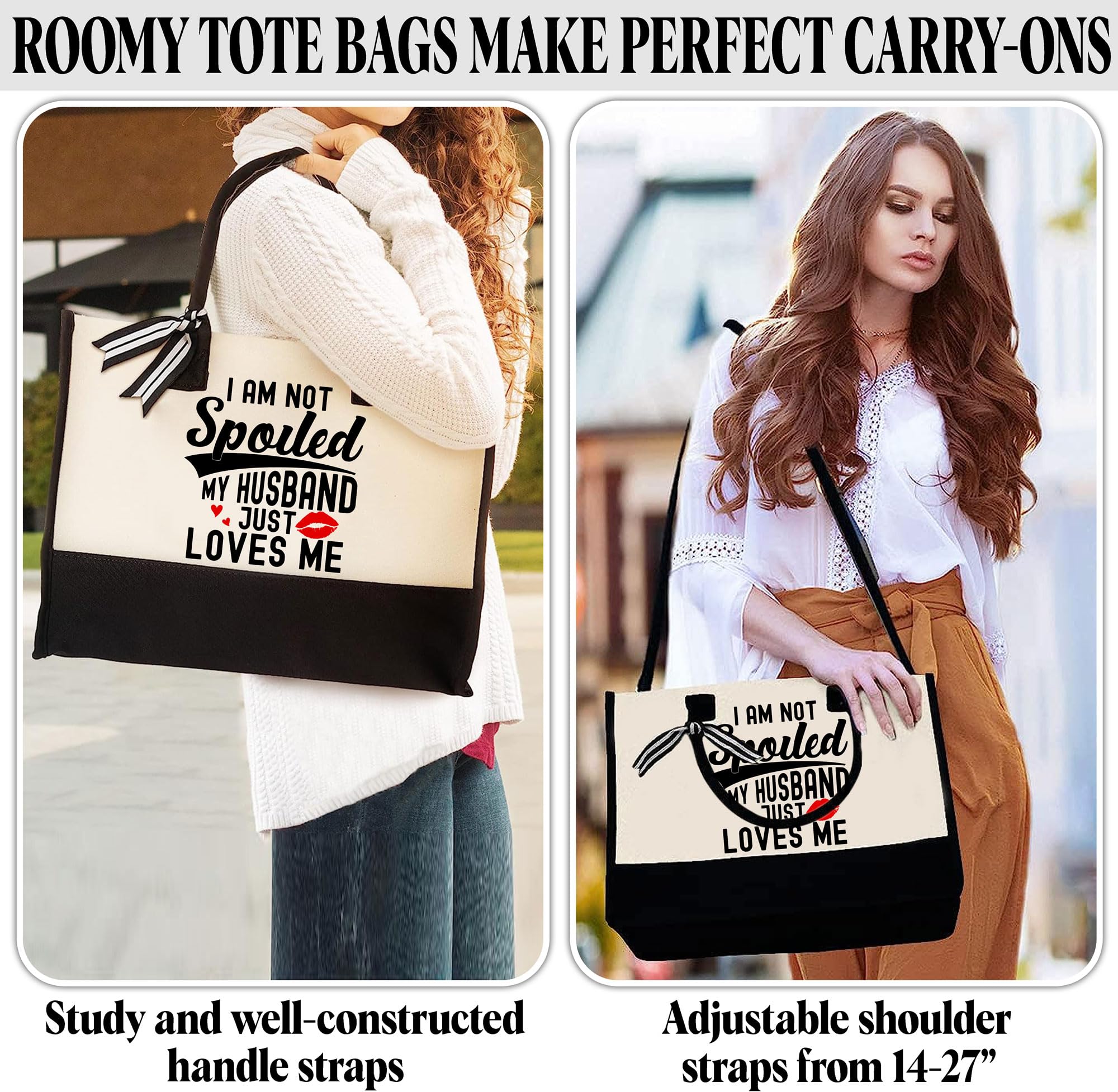 Mother's Day Gifts for Wife - Personalized Canvas Tote Bag from Husband | Thoughtful Present for Anniversary, Birthday & Special Occasions | Durable Shopping & Beach Bag for Women