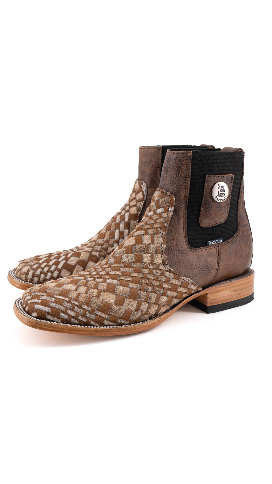 Men's Genuine Cowhide Leather Boots Size 9 - Square Toe Western Style JJ6 Collection | Durable Work Boots for Ranch, Riding & Outdoor Activities