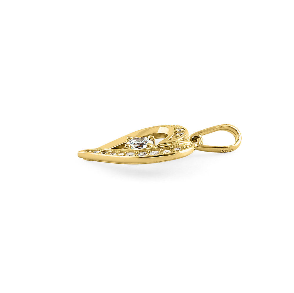 14K Solid Yellow Gold Sparkling Heart Cubic Zirconia Pendant Necklace for Women - Elegant Gift for Valentine's Day, Anniversary & Special Occasions
