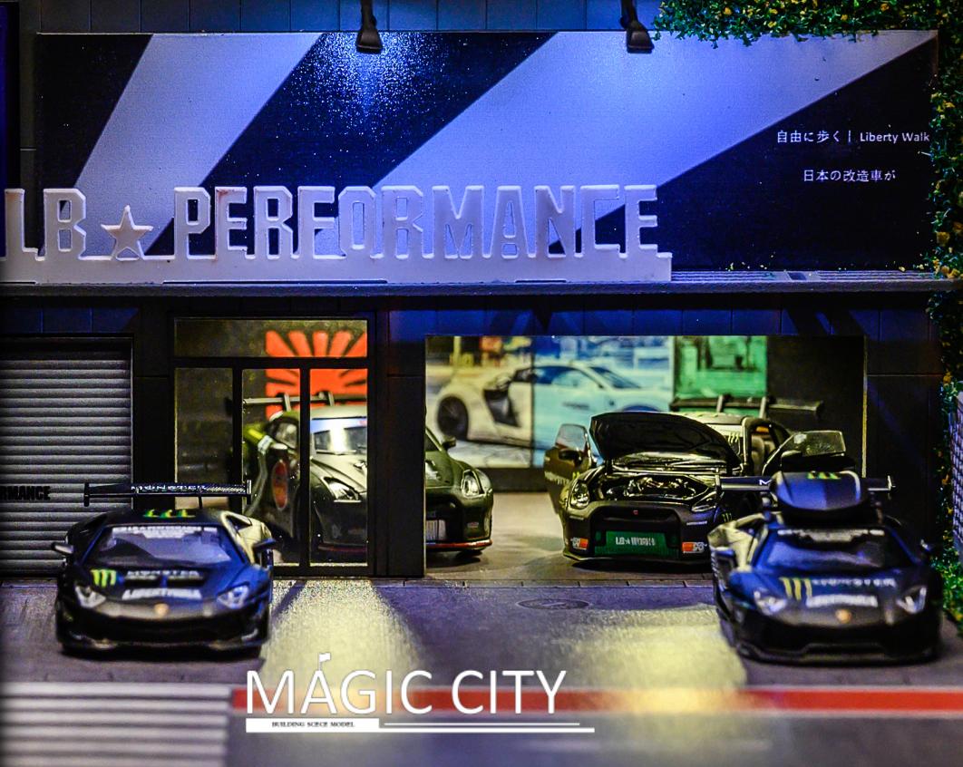 1:64 Scale Liberty Walk Exhibition Diorama Model - Premium Collectible Car Display for Diecast Enthusiasts | Perfect for Showcase, Photography & Home Decoration