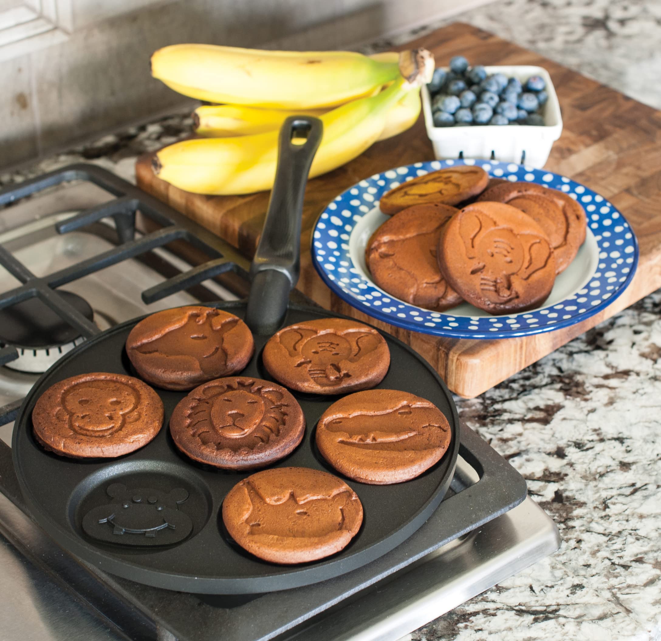 Nordic Ware Zoo Friends Pancake Pan - Nonstick Animal Shaped Breakfast Griddle for Kids - Perfect for Fun Family Pancakes, Waffles & Egg Cooking