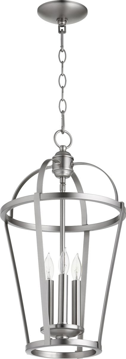 12W 3-Light Modern Entryway Chandelier in Satin Nickel Finish - Perfect for Foyer, Hallway, and Dining Room Lighting
