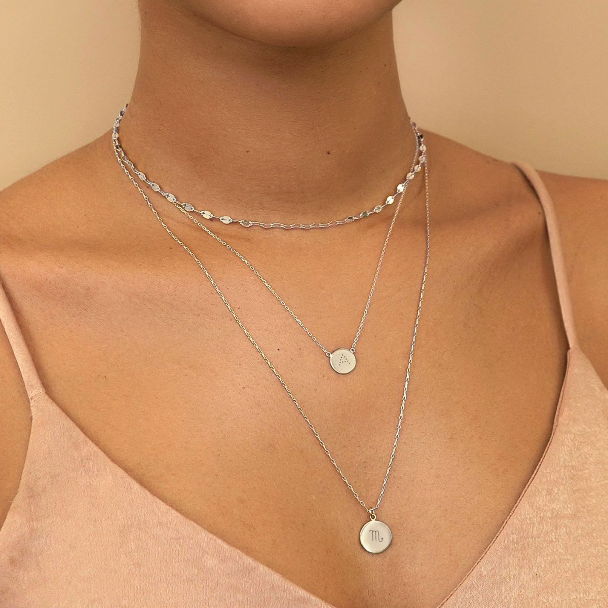 Zodiac Disc Necklace - Personalized Zodiac Sign Pendant - Perfect for Birthdays, Gifts & Everyday Jewelry